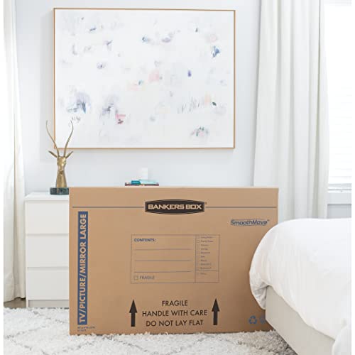 Bankers Box 4-Pack Large TV/Picture/Mirror Moving Boxes | Protect TVs, mirrors, and framed art with rigid moving boxes sized for flat, fragile items. - style: Large