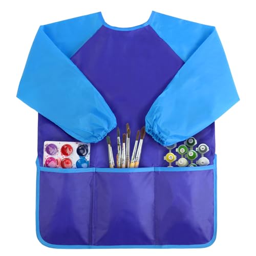 Kopokita Kids Art Smock, Toddlers Painting Apron Children Artist Smock - color: Blue
