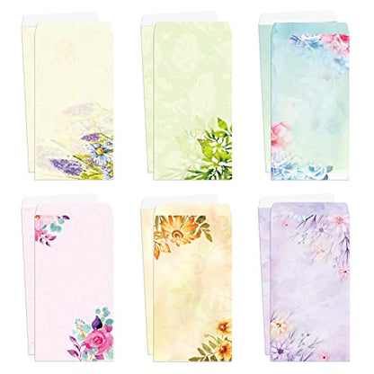 Stationary Writing Paper with Envelopes - Flora Stationery Set with Lined Letter Writing Paper, 48 Sheets + 24 Envelopes, 8.5 x 11 Inch of Each Stationary Paper - style: Stationery and Envelopes