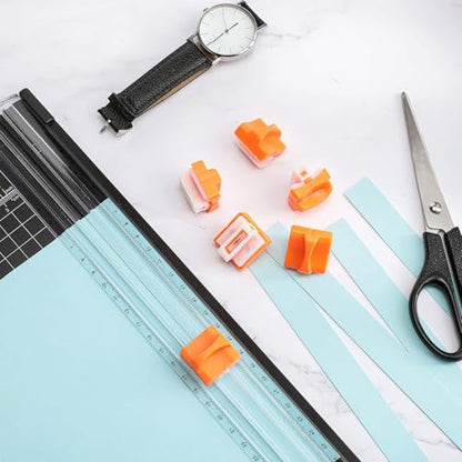 15 Pieces Paper Cutter Replacement Blade with Security Safeguar Paper Trimmer Blades Refill(Orange) - color: Orange