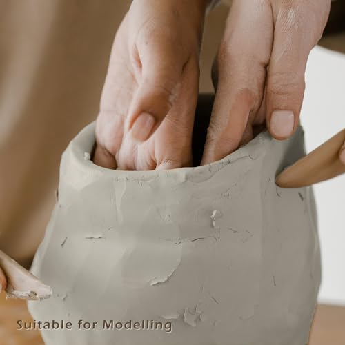 ReArt Natural Air-Dry Clay 5lbs for Sculpting, Wheel Throwing, Hand Building, All-Purpose Modeling Clay, Gray - color: Gray 5LBs