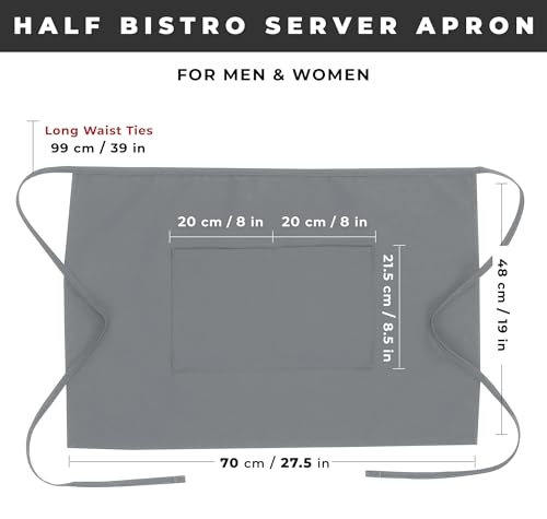 Chef Works Unisex Half Bistro Server Apron - color: Gray
