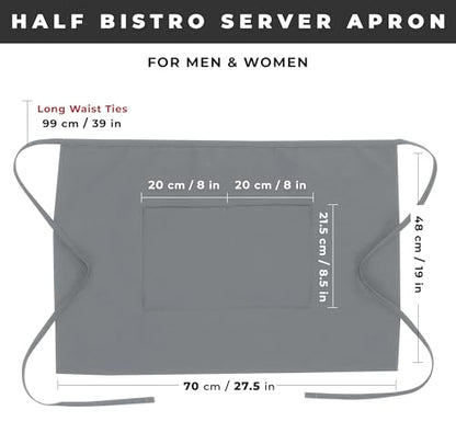 Chef Works Unisex Half Bistro Server Apron - color: Gray