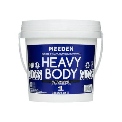 MEEDEN Dark Ultramarine Blue Acrylic Paint: 1L /33.8oz Heavy Body Paints | Thick Art Paints Non-Toxic Gloss Finish for Canvas Crafts Wood Metal Plastic Wall - color: Dark Ultramarine Blue - 1L