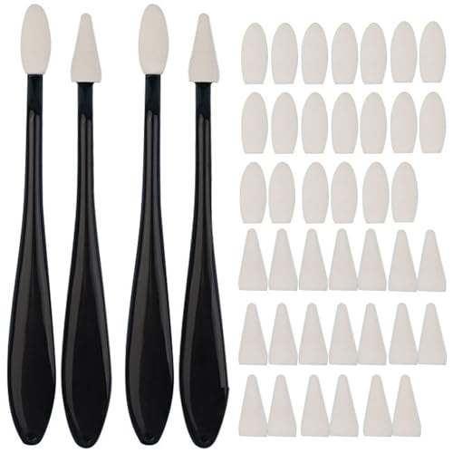4pcs Paper Art Blending Blenders Stumps, Sketch Trimmer Erase Sponge Wiper, 2 Head Types, 40 Replacement Sponge Wipes, Sketch Drawing Tools Ideal for Highlighting, Shadowing, and Correcting Drawing - color: Black