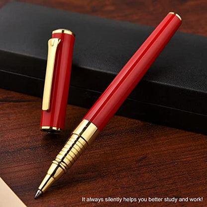 YIVONKA Luxury Ballpoint Pen Black Refill Line width 0.5mm,Best Office Pen Gift for Men & Women Professional Executive,Nice BallPens Classy Gift Box (Red) - color: Red