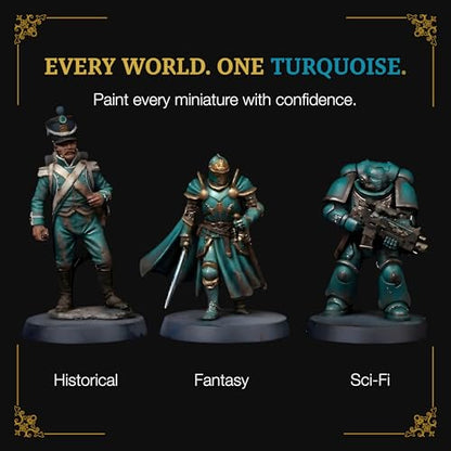Ludus Bellum Miniature Paint Turquoise Color 18ml Precision Dropper Bottle | Professional Acrylic Paint for Miniatures & Models, Provides Quality Acrylic Tones and Shades for Warhammer 40K D&D Figures - color: Turquoise