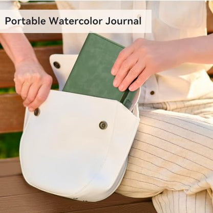 Lightwish Watercolor Sketchbook,100% Cotton 300gsm/140lb Hot Press - color: Hard Shell Green