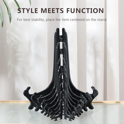 Artliving 8 Inch Black 6pcs/Set Plastic Easels Plate Display Stands Picture Frame Stand Holder - color: Black, size: 8 inch (6 pack)