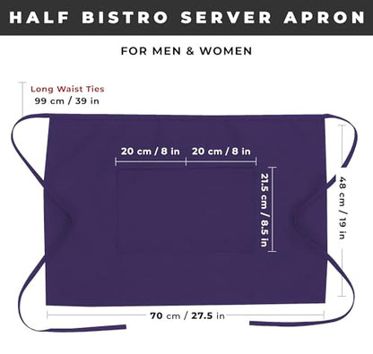 Chef Works Unisex Half Bistro Server Apron - color: Purple