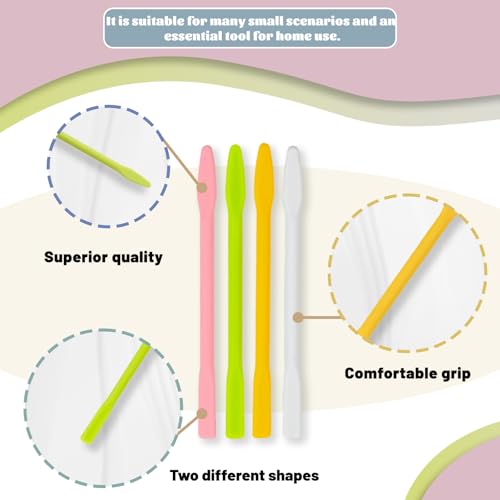 18 Pcs Silicone Stir Sticks Kit, Silicone Stirring Tool Mixing Spoon Scraper for DIY Crafts Paint and Epoxy Projects