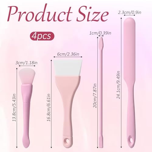 4 PCS Non-Stick Wax Spatulas Set, Silicone Wax Applicator Silicone