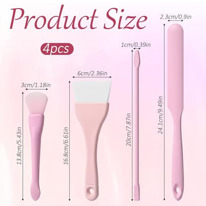 4 PCS Non-Stick Wax Spatulas Set, Silicone Wax Applicator Silicone