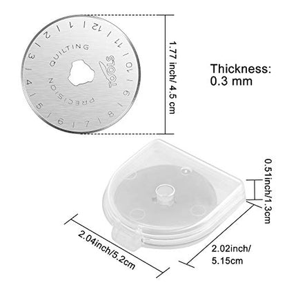 Mudder 45mm Rotary Cutter Blades 12 Pcs Replacement Rotary Blades for Arts Crafts Quilting Scrapbooking Sewing, 8 Types, Sharp and Durable