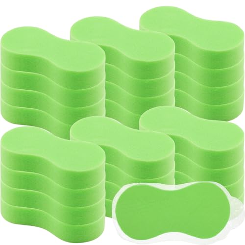 Vesici 24 Pack Large Sponges Bulk Multi-Purpose Extra Large Sponge for Washing Cars Field Day Water Games Household Cleaning Car Boat Bike Kitchen Bathroom Vacuum Compressed Packing (Bright Green) - color: Bright Green