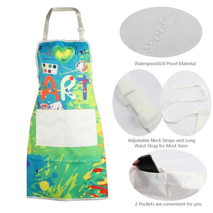 MBMSO Painting Artist Apron with Pockets Artist Painter Gifts Art Lover Gift for Art Teacher Student Painter Apron Waterproof - color: Love Art Apron-3