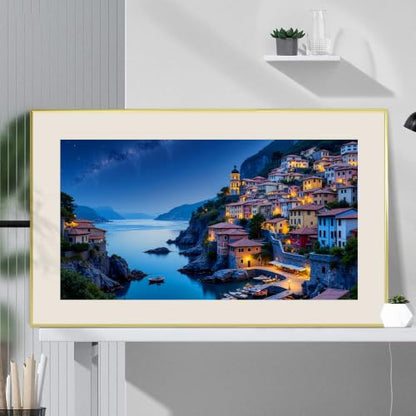 HeeBenor 5D Landscape Large Diamond Painting Kits for Adults, 27.5" X15.7" - color: Seaside Town 047