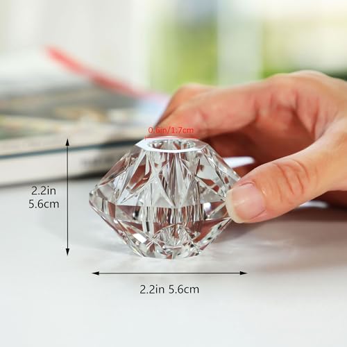 QFkris 2-Packs Crystal Fountain Pen Stand Glass Feather Pen Holder