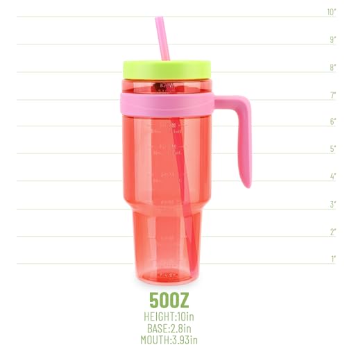 50 oz Tritan Plastic Tumblers with Lids and Straw | Leak-Proof BPA-Free Tumbler with Time Marker, Reusable for Iced Coffee, Tea, Juice, Boba, Smoothies, Wide Mouth - color: Navy Blue