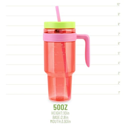 50 oz Tritan Plastic Tumblers with Lids and Straw | Leak-Proof BPA-Free Tumbler with Time Marker, Reusable for Iced Coffee, Tea, Juice, Boba, Smoothies, Wide Mouth - color: Navy Blue