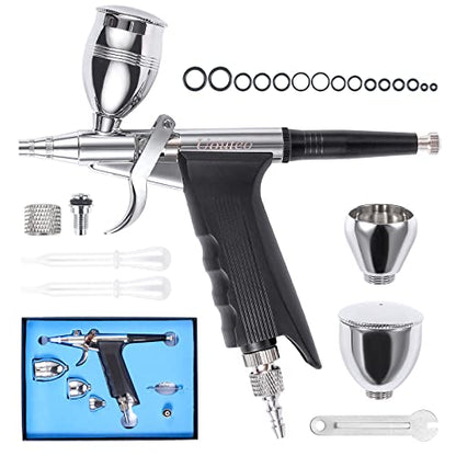 Airbrush Trigger Gun Double Action Air Brush with 0.2 mm Needles 2CC/5CC/13CC Cup for Painting - color: 166AK 0.2mm airbrush kit