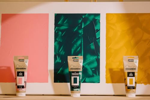 PEBEO Origin Acrylics 120ml Matte Acrylic Paint, Bright Pink | Warm playful pink in matte heavy-body acrylic - impasto texture and easy brushwork on canvas; made in France. - color: Bright Pink