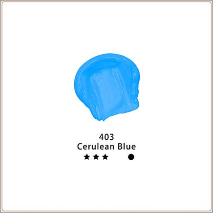 Artecho Blue Acrylic Paint, Cerulean Blue Paint (120ml / 4.05oz) Tubes, Art Craft Paints for Canvas, Rock, Stone, Wood, Fabric, Art Supplies | Semi Glossy Finish, High Pigment Rich Color Craft Paint for Canvas, Rocks, Wood, Fabric, Ceramic, Non-Toxic - co