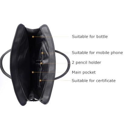 Oxford Document Bag with Handle and Meeting Office Organizer Handbag Briefcase for Carrying Paper Files 1 Pack Black