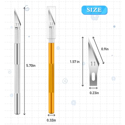 Exacto Knife Set, Craft Knife with 30#11 Blades for Scrapbooking | Hobby knife blades cut paper, stencils and models, Precision knife supports carving, trimming, crafts and detailed artwork - color: Purple-gold-blue