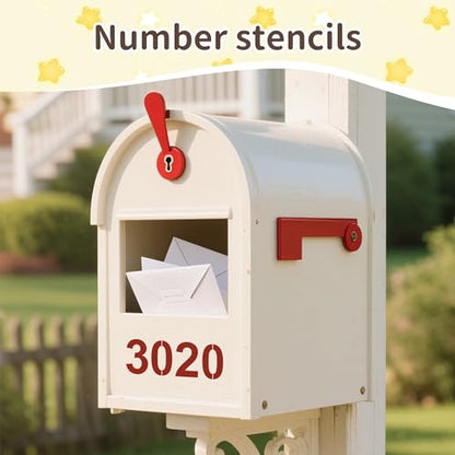 6Inch Number Stencils,10Pcs Plastic Stencils Reusable Curb Stencil Kit | Washable 0-9 Large Number Stencil for Address Painting,Digital Templates for Spray Painting,DIY Crafts,Address Signs - size: 6Inch