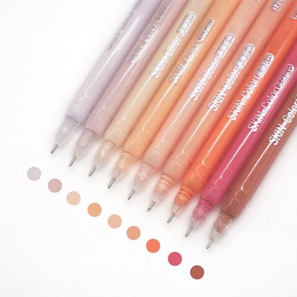 Gel Pens with 0.6mm Fine Point, 9 Colors Acrylic Drawing Gel Pen - color: Colour of Skin