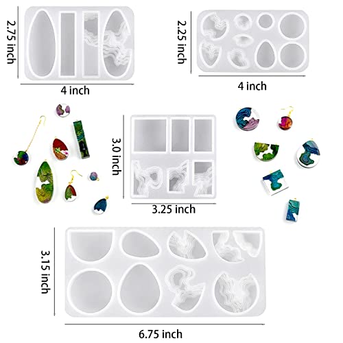 Island Resin Jewelry Molds for Casting Earring Pendant Set of 4 - color: 4PCS Island Molds