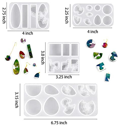 Island Resin Jewelry Molds for Casting Earring Pendant Set of 4 - color: 4PCS Island Molds