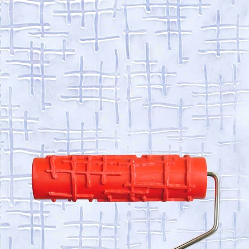 7" Texturing Roller, Patterned Textured Paint Roller, Drywall Texture Tool | Art Texture Roller, Embossed Rubber Paint Roller Supplies, Knockdown Texture Tool for DIY Household Wall Painting (BK096R) - style: BK096R