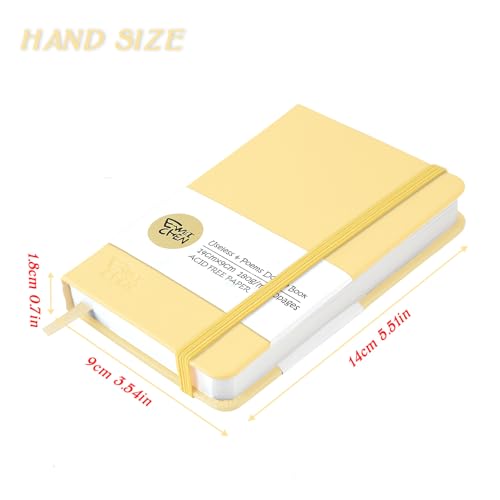 Mix Media Pad,3.5"x5.5" Small Hardcover Leather Art Sketchbook,60 Sheets(112lb/180gsm) Heavyweight Acid Free Artistic Painting Drawing Sketching Paper, Handy Pocket Journal Sketchbook.Lemon Yellow - color: 180gsm-lemon yellow