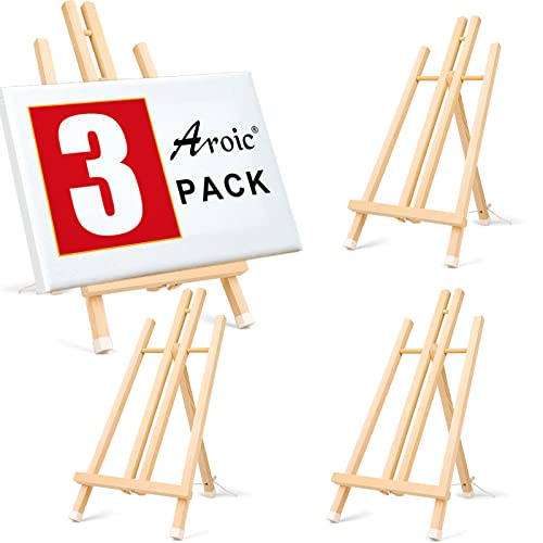3 Pack 15 Inch Wood Easels, Easel Stand for Painting Canvases and Crafts | Tripod Painting Party Easel, Kids Student Tabletop Easels for Painting, Portable Canvas Photo Picture Sign Holder - style: 15"-3p