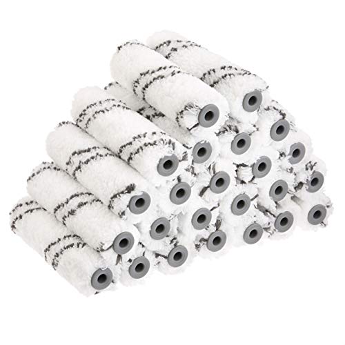 Amazon Basics Microfiber Paint Roller Covers for Smooth Finish, Shedless, Washable, 4", 24-Pack - size: 24 Pack