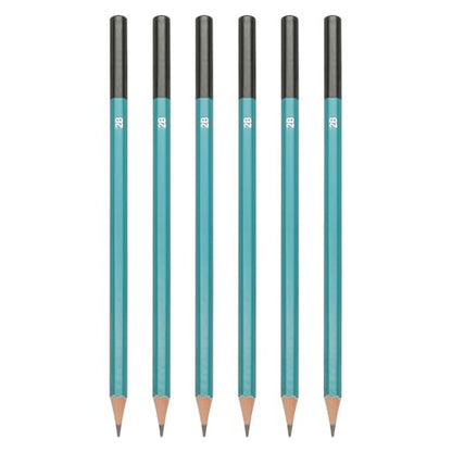 PATIKIL 2B Drawing Pencils for Sketching, 6PCS Sketch Pencils for Drawing Art Pencils Graphite Wood Pre-sharpened for Drawing Sketching Artist, Hexagonal, Black Refill, Green/Black Pole - style: 2B