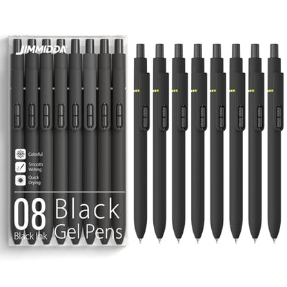 0.7mm Gel Pens Black Ink, 8 Pack Retractable Pens with Fidget Clip - color: Black -8Pcs Black Ink