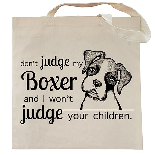 Pet Studio Art Don't Judge My Dog Tote Bag - color: Boxer