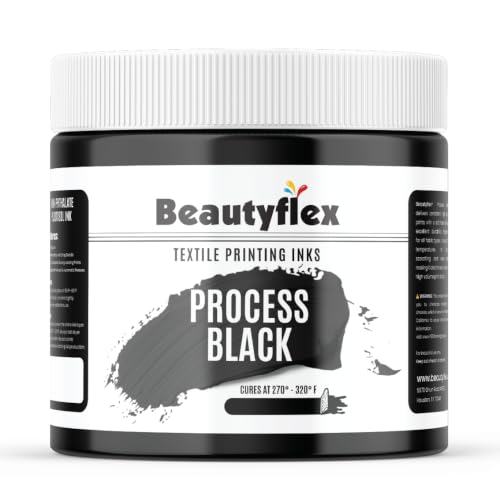 Process Black Screen Printing Ink, 8 oz Plastisol Fabric Ink - color: Process Black, size: 8 fl oz