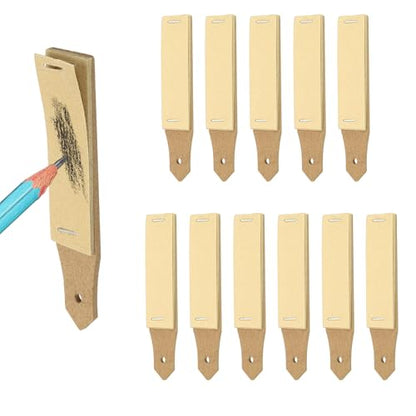 PATIKIL 12 Pcs Sandpaper Pencil Sharpener, Pencil Pointer Sharpening Sketch Small-Pointed Art Drawing Tool for Artists, Art Supplies, Pastel Sticks, Drawing Crayons, Charcoal Pencil, Brown