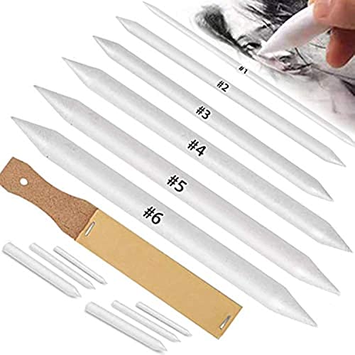 N NOROCME 12 PCS Blending Stumps and Tortillions Paper Art Blenders | with Sandpaper Pencil Sharpener Pointer,for Student Artist Charcoal Sketch Drawing Tools,Soften lines,Mix colors - size: 13 Pcs