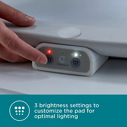 Contours Glow Motion Sensing Light Up Waterproof Wipeable Baby Diaper Changing Pad for Dresser or Table, Adjustable Brightness for Nighttime Change, Easy to Clean Surface, Soft & Comfortable Foam - style: Changing Pad