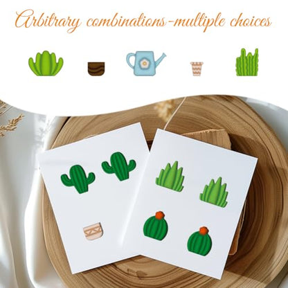 ORIGACH 14 Pcs Potted Plant Clay Cutters Set | Cactus Polymer Clay Cutter for Earring Making Potted Plant Shape Clay Cutters for Jewelry Making - style: Potted Plant