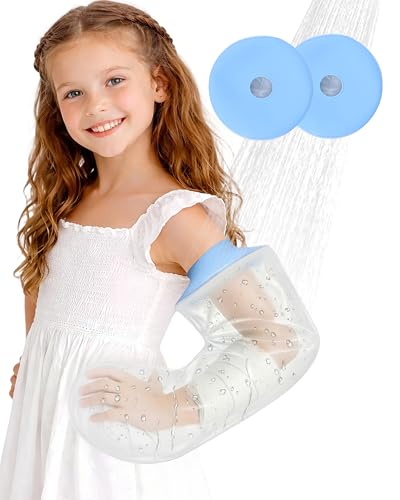 Kids Waterproof Cast Cover for Shower Arm, Light Blue, Arm-M (2PK) - color: Light Blue, size: Arm-M (2PK)