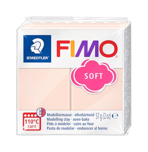 Staedtler FIMO Soft Polymer Clay - -Oven Bake Clay for Jewelry, Sculpting, Crafting, Light Flesh 8020-43 - color: pale pink