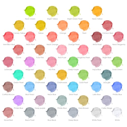 Airbrush Paint - 48 Colors Airbrush Paint Set 1fl oz, Opaque & Brilliant Colors, Leather & Shoe Acrylic Air brush Paint Kit Ready to Spray Water Based for Artists Beginners Hobbyist - color: 48 Colors Set