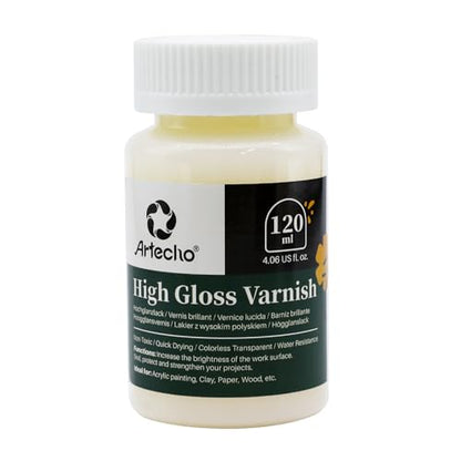 Artecho 82 Colors Polymer Clay Kit & Artecho High Gloss Varnish 4oz / 120ml for Clay