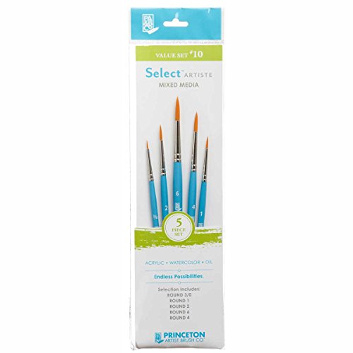 Princeton Select Artiste Brush Set No. 10, Synthetic, 5 Piece, 1 Count - style: SET 10- 5 BRUSH SET
